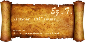 Szohner Tézeusz névjegykártya